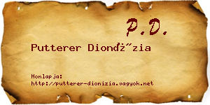 Putterer Dionízia névjegykártya